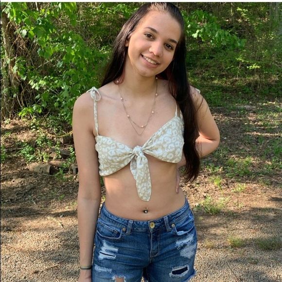 Nasty Gal Tops - NastyGal “Wild World” Animal print tied bra top